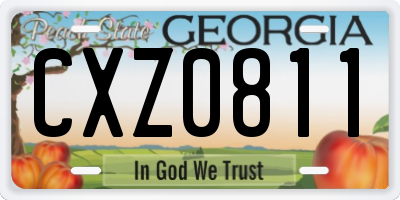 GA license plate CXZ0811
