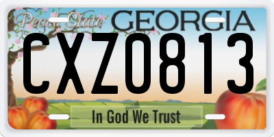 GA license plate CXZ0813