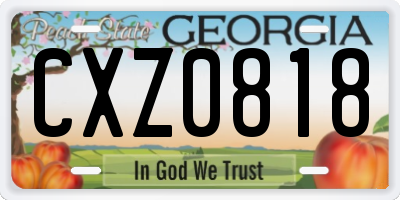 GA license plate CXZ0818