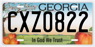 GA license plate CXZ0822