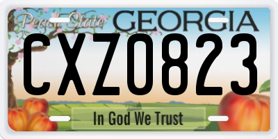 GA license plate CXZ0823