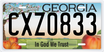 GA license plate CXZ0833