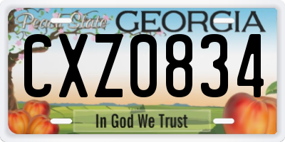 GA license plate CXZ0834