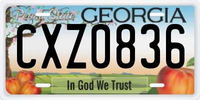 GA license plate CXZ0836