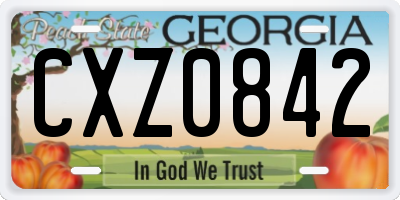 GA license plate CXZ0842