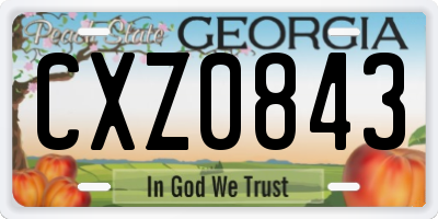 GA license plate CXZ0843