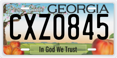 GA license plate CXZ0845