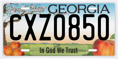 GA license plate CXZ0850