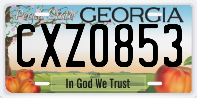 GA license plate CXZ0853