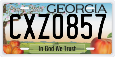 GA license plate CXZ0857