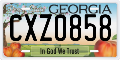 GA license plate CXZ0858