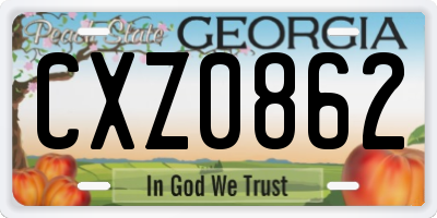 GA license plate CXZ0862
