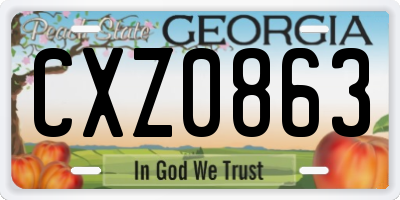 GA license plate CXZ0863