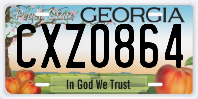 GA license plate CXZ0864