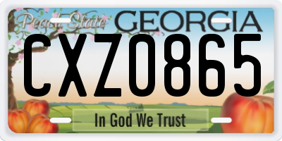 GA license plate CXZ0865