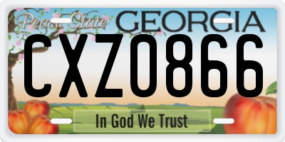 GA license plate CXZ0866