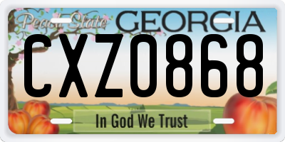 GA license plate CXZ0868