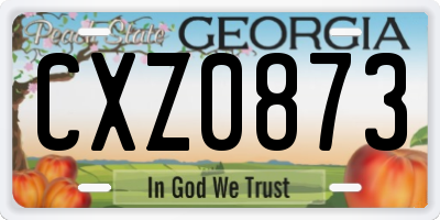 GA license plate CXZ0873