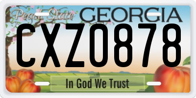 GA license plate CXZ0878