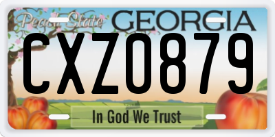 GA license plate CXZ0879