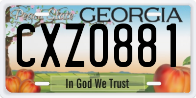 GA license plate CXZ0881