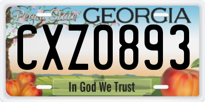 GA license plate CXZ0893