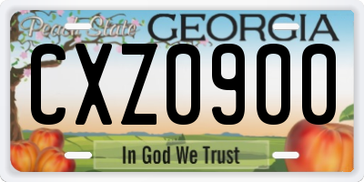 GA license plate CXZ0900