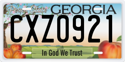 GA license plate CXZ0921