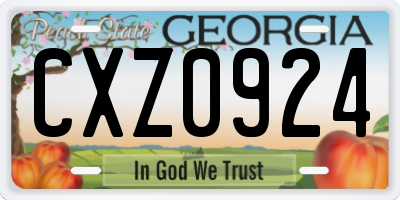 GA license plate CXZ0924