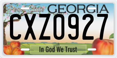 GA license plate CXZ0927