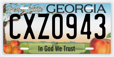 GA license plate CXZ0943