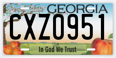 GA license plate CXZ0951