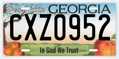 GA license plate CXZ0952