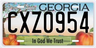 GA license plate CXZ0954