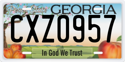 GA license plate CXZ0957