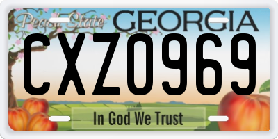 GA license plate CXZ0969