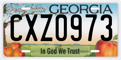 GA license plate CXZ0973