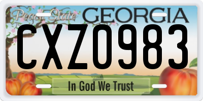 GA license plate CXZ0983