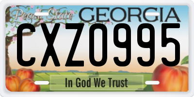 GA license plate CXZ0995