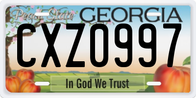 GA license plate CXZ0997