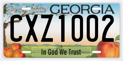 GA license plate CXZ1002