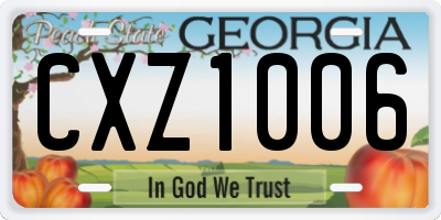 GA license plate CXZ1006