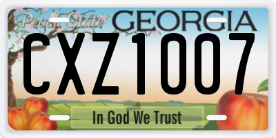 GA license plate CXZ1007