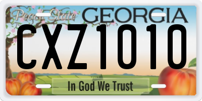 GA license plate CXZ1010