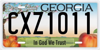 GA license plate CXZ1011