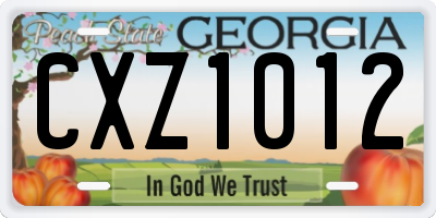 GA license plate CXZ1012
