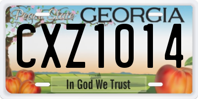 GA license plate CXZ1014