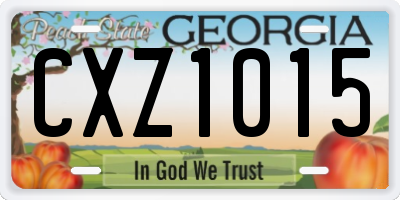 GA license plate CXZ1015