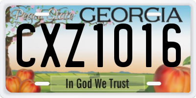 GA license plate CXZ1016