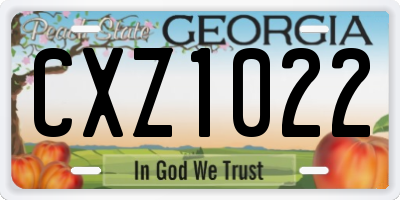 GA license plate CXZ1022